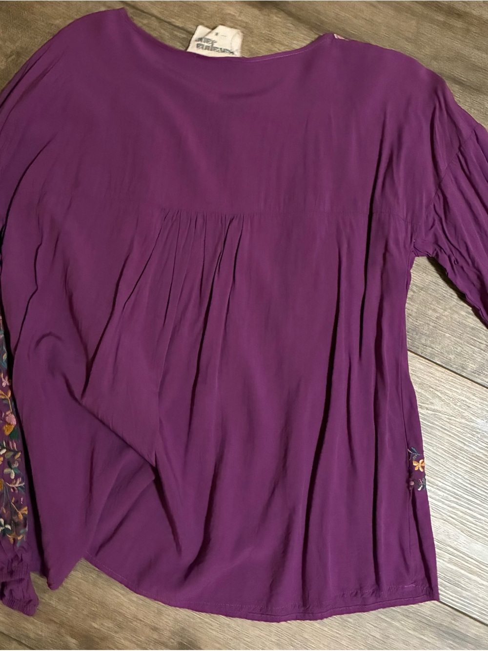 Savanna Jane Purple Floral Embroidered Long Sleeve Blouse - Picture 6 of 7